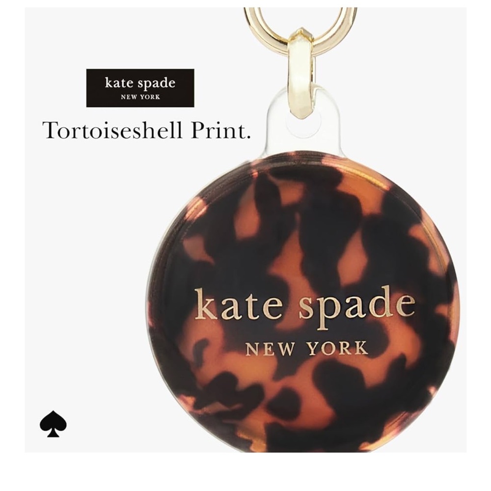 🆕 Kate Spade new york AirTag Holder w/ Gold Clip - Protective Case Tortoiseshell - Picture 3 of 7